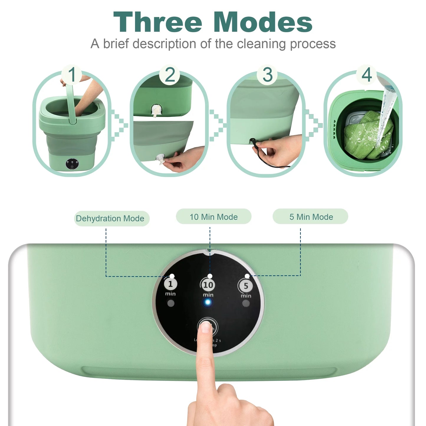 6.5L Foldable Mini Small Portable Washer Washing Machine for Apartment, Laundry, Camping, RV, Travel, Underwear, Socks, Baby Clothes (110V-260V)