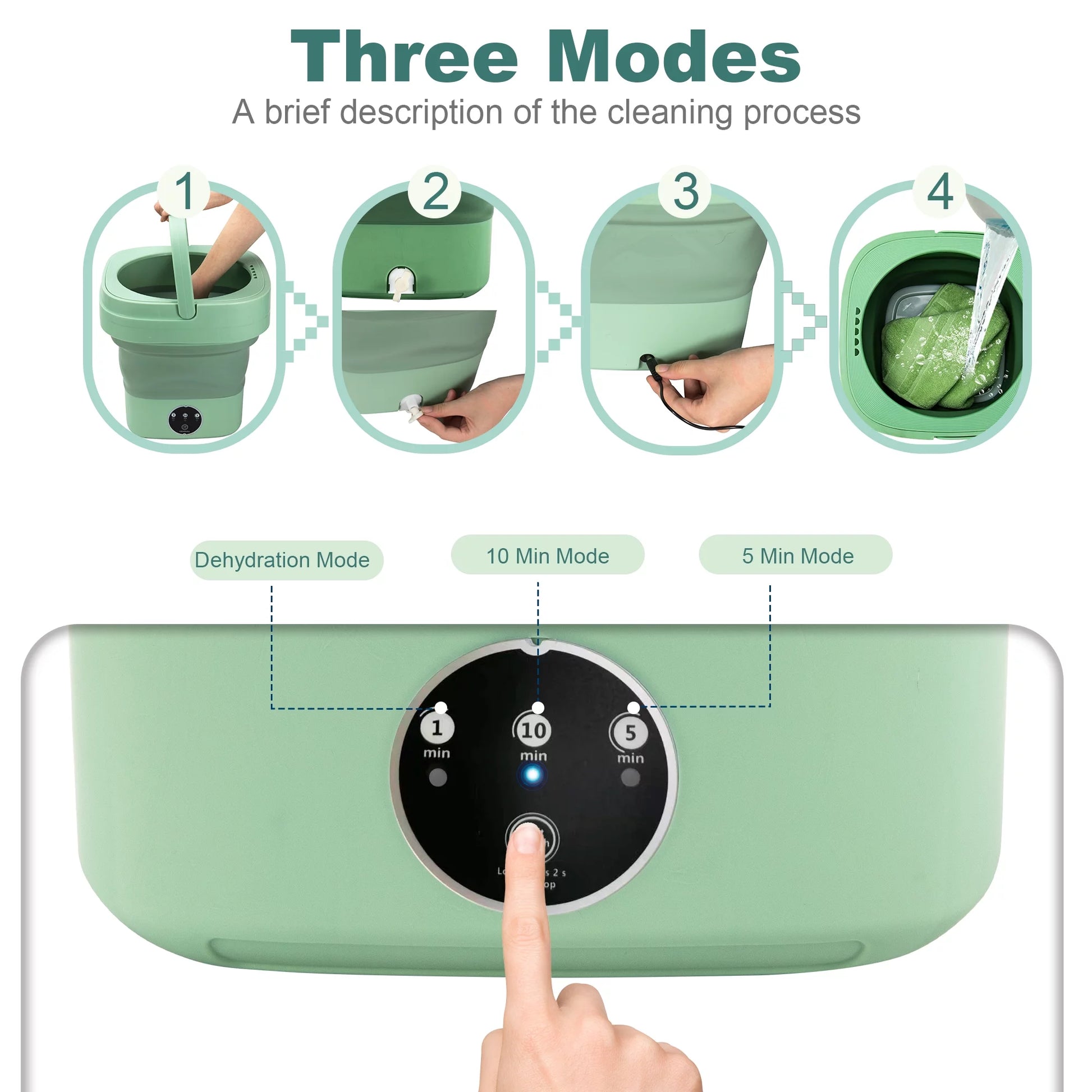 6.5L Foldable Mini Small Portable Washer Washing Machine for Apartment, Laundry, Camping, RV, Travel, Underwear, Socks, Baby Clothes (110V-260V)