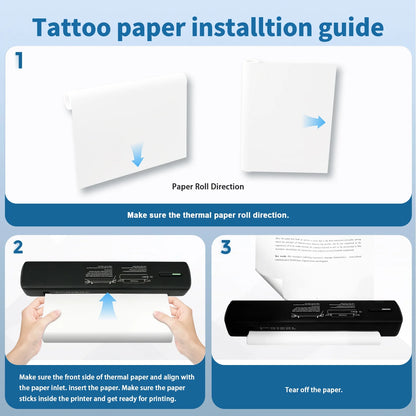 Wireless Portable Printers - A4 Thermal Printer - Bluetooth Printer Compatible with IOS Android Phone and Laptop, Monochrome for Travel, Mobile Office, School, Home