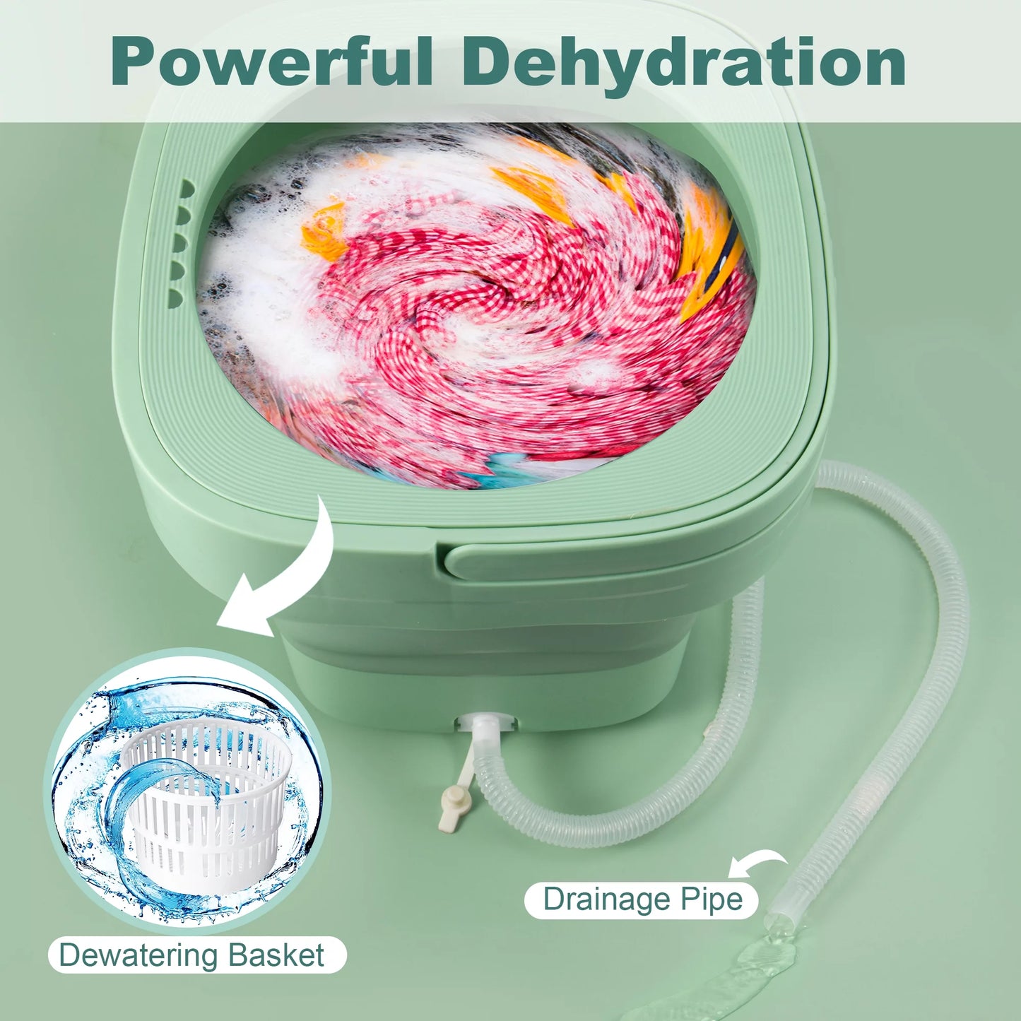 6.5L Foldable Mini Small Portable Washer Washing Machine for Apartment, Laundry, Camping, RV, Travel, Underwear, Socks, Baby Clothes (110V-260V)