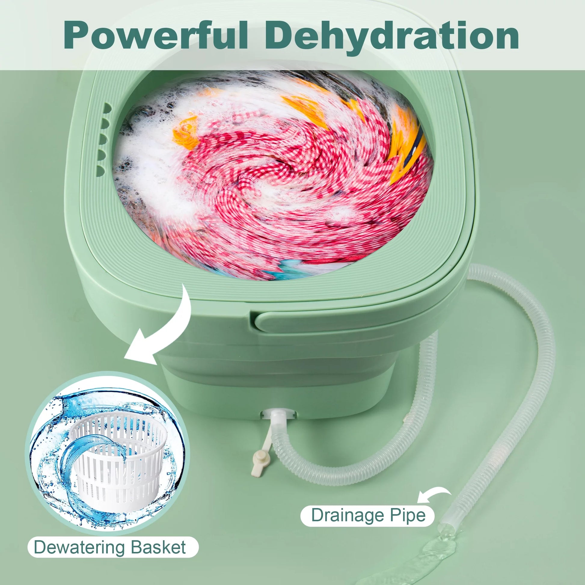6.5L Foldable Mini Small Portable Washer Washing Machine for Apartment, Laundry, Camping, RV, Travel, Underwear, Socks, Baby Clothes (110V-260V)