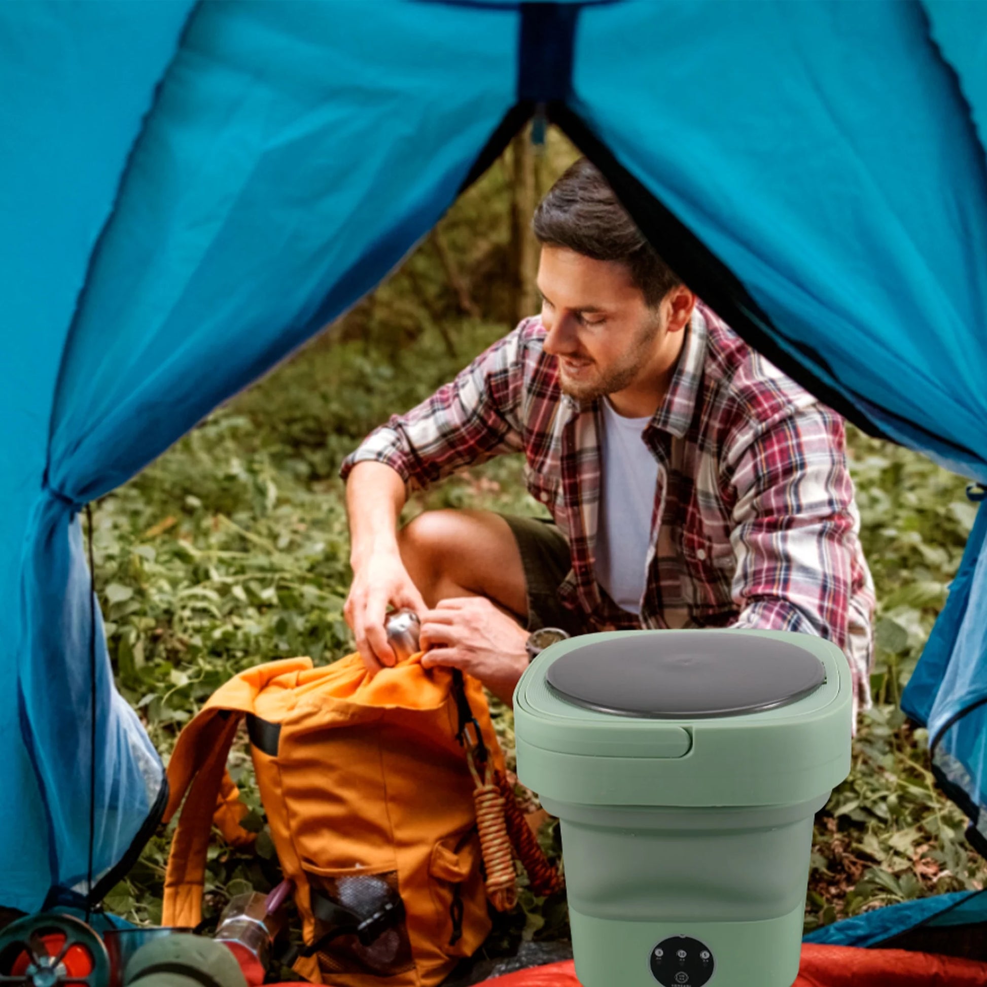 6.5L Foldable Mini Small Portable Washer Washing Machine for Apartment, Laundry, Camping, RV, Travel, Underwear, Socks, Baby Clothes (110V-260V)